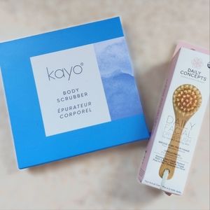 Kayo Body Scrubber + Daily Concepts Facial Dry Brush - Exfoliating & Cleansing
